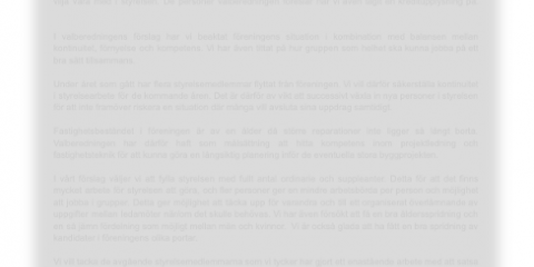 Valberedningens yttrande